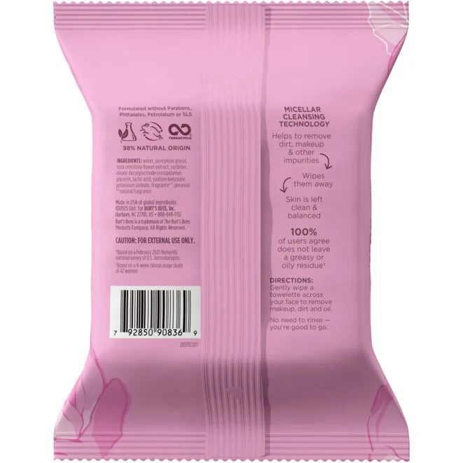 Micellar Makeup Removing Towelettes - Rose-10 count