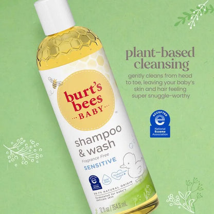 Baby Bee Shampoo & Wash - Fragrance Free-12 fl oz