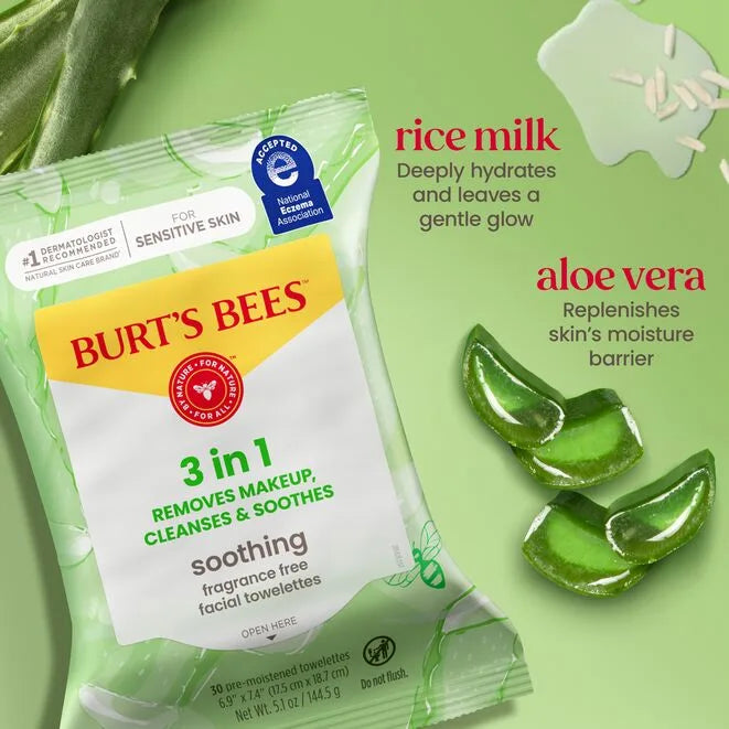 Sensitive Facial Cleansing Towelettes with Aloe Vera-10 count