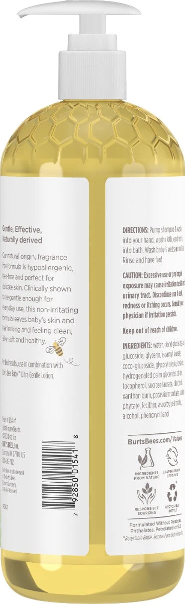 Baby Bee Shampoo & Wash - Fragrance Free-12 fl oz