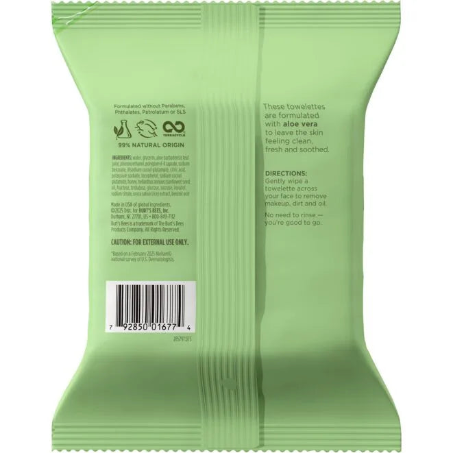Sensitive Facial Cleansing Towelettes with Aloe Vera-10 count