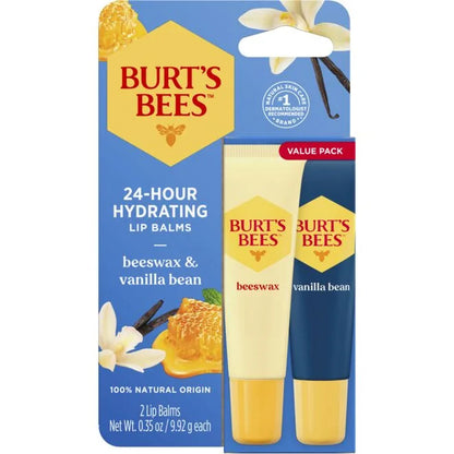 Hydrating Lip Balm Beeswax 2-pack stick and squeeze