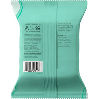 Facial Cleansing Towelettes - Cucumber & Mint-30 count