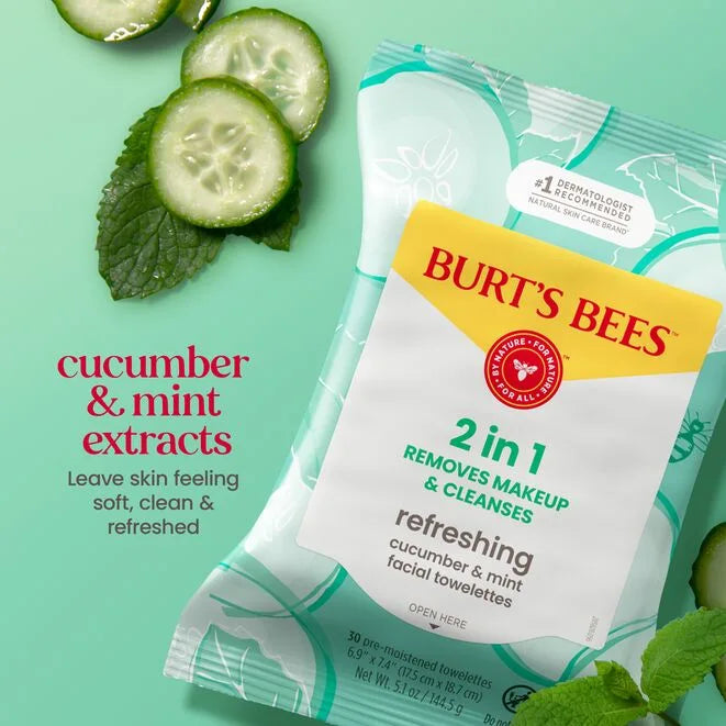 Facial Cleansing Towelettes - Cucumber & Mint-30 count